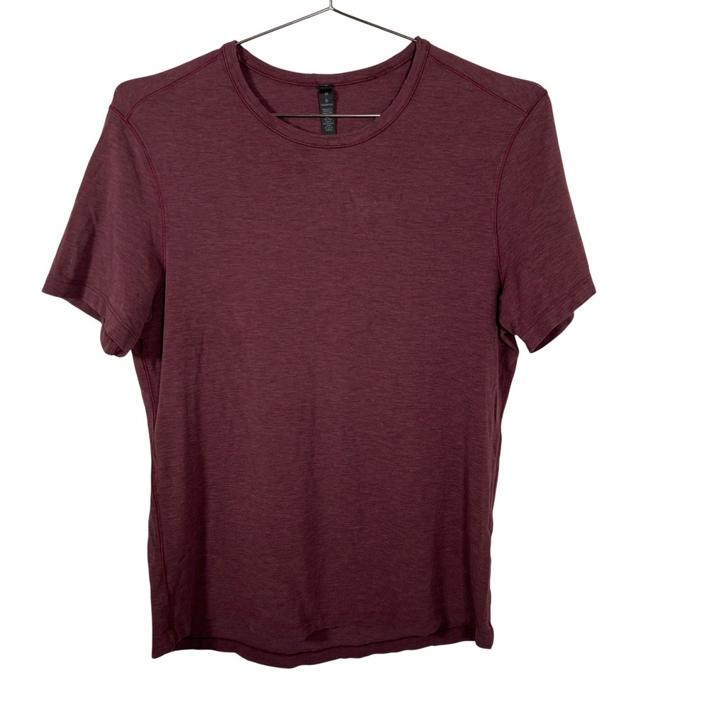 Lululemon Mens Pima Cotton Seacell Short Sleeve T-Shirt Burgundy Maroon Size M